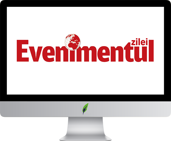 Afbeelding computerscherm met logo Evenimentul zilei in kleur op transparante achtergrond - 600 * 496 pixels
